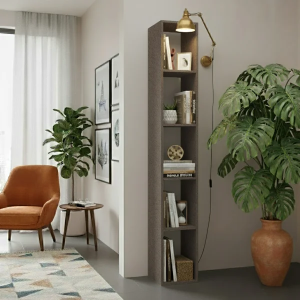 Libreria colonna 28x186h cm con 4 ripiani marrone bronzo Sunset