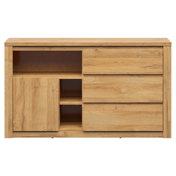 Credenza 146x84cm 1 anta 3 cassetti rovere chiaro Chiaravalle