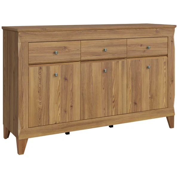 Credenza 156x98cm 3 cassetti 3 ante rovere scuro Lucca