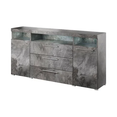 Credenza 182x92cm soggiorno 3 cassetti 2 ante ossido Frisk