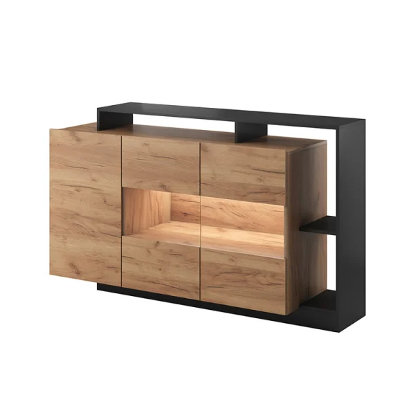 Credenza moderna 155x94cm con vetro rovere antracite Blob