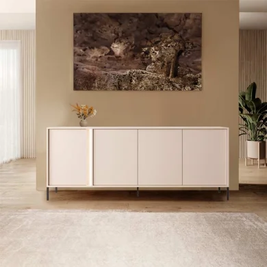 Madia moderna 203x81cm 4 ante beige Melly