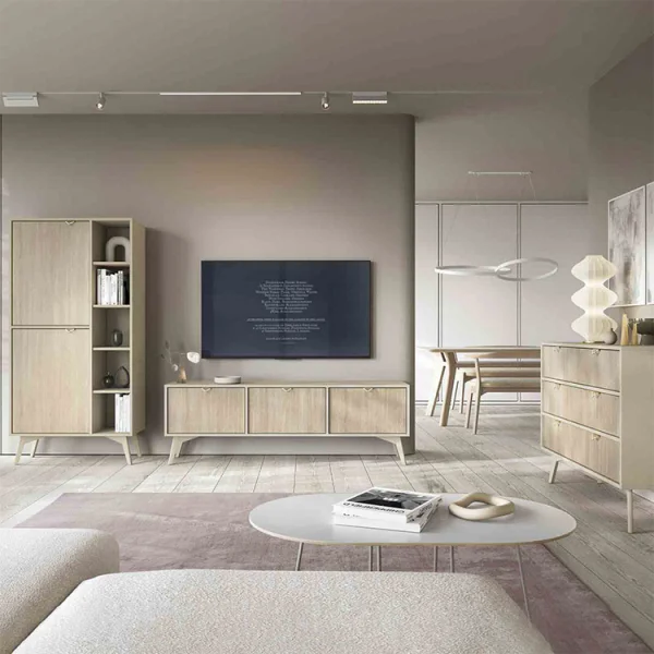 Mobile tv 158x52cm 3 ante beige rovere Myrta