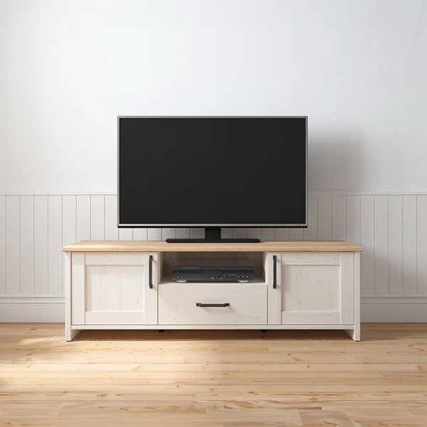 Mobile porta tv160x51cm 2 ante 1 cassetto bianco frassinato rovere Lars