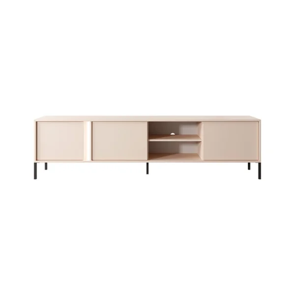 Mobile porta tv moderno 203x53cm 3 ante 2 vani beige Melly