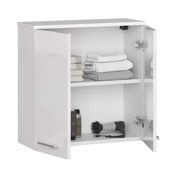 Pensile 60x60cm bagno sospeso 2 ante bianco lucido Woters