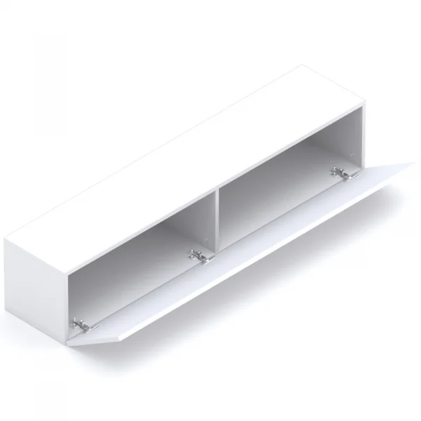 Pensile orizzontale 138x29h cm 1 anta reversibile moderno bianco lucido Sunset