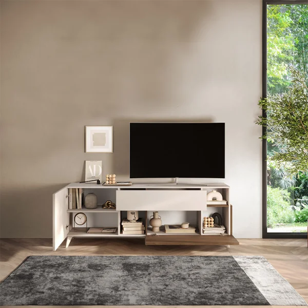 Mobile porta tv 181x67cm soggiorno beige rovere scuro Witty