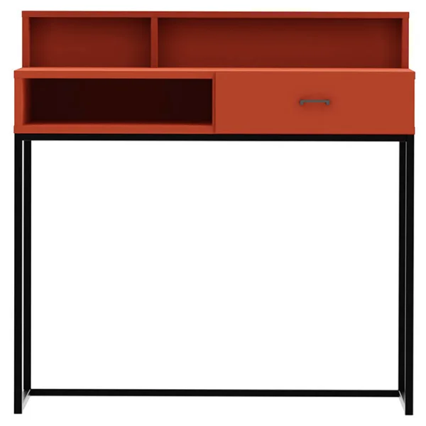 Scrivania 55x93cm 1 cassetto minimalista rosso Deluxia