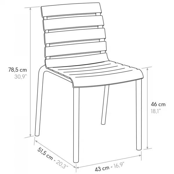 Sedia da giardino esterno bar dehors impilabile in polipropilene beige Cesca