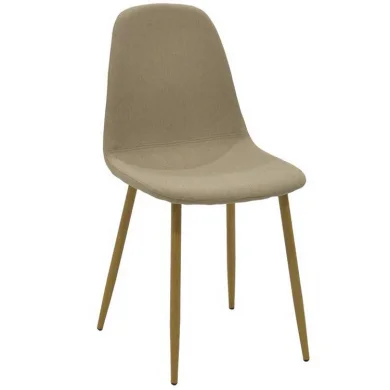 Sedia imbottita da pranzo simil pelle beige Rollin