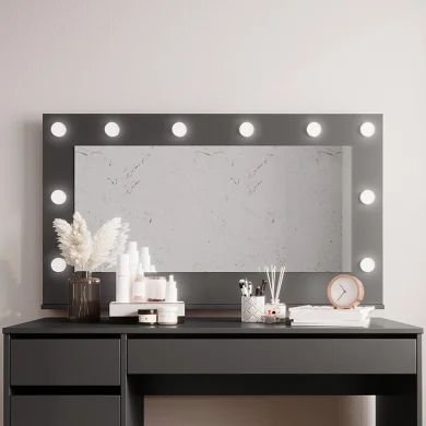 Specchio da parete 120x67cm grigio Eliana