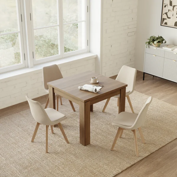 Tavolo in vetro trasparente e legno naturale, 160x90 cm - SILVER LAKE Tavolo in vetro trasparente e legno naturale, 160x90 cm - SILVER LAKE