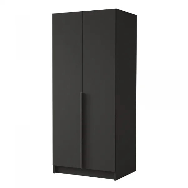 Armadio 100x215h cm 2 ante moderno nero Glammy 2