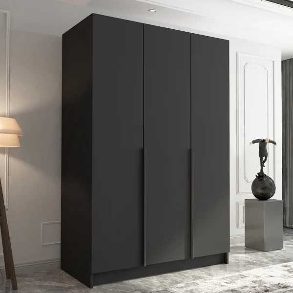 Armadio 150x215h cm 3 ante moderno nero Glammy 3