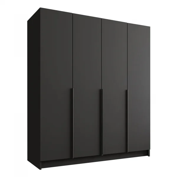 Armadio 200x215h cm 4 ante moderno nero Glammy 4