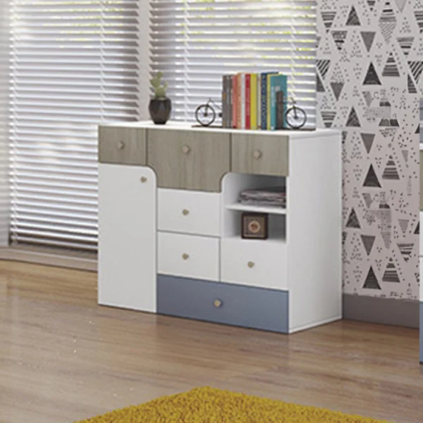 Cameretta bambini completa bianco opaco azzurro Balocchi