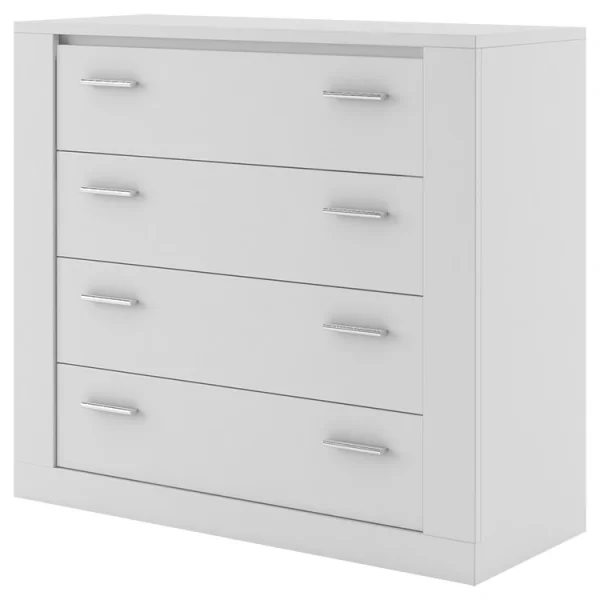 Cassettiera 4 cassetti 100x90cm bianco opaco Ombra