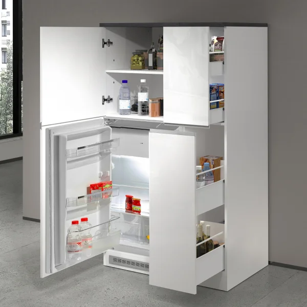 Colonna frigo dispensa cucina 90x165cm moderna bianco grigio pietra Gourmet