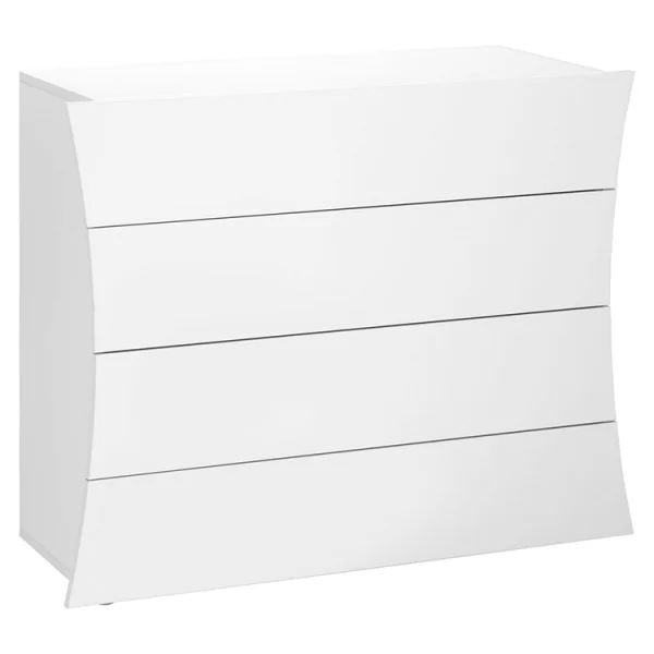 Comò 98x82cm moderno 4 cassetti bianco lucido Neve