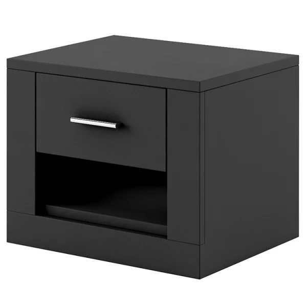 Comodino 1 cassetto 50x40cm nero Ombra