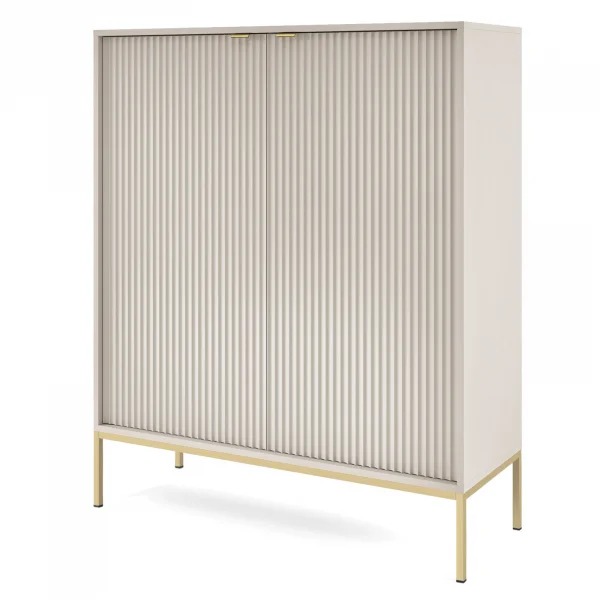 Credenza alta 104x125cm 2 ante soggiorno beige Alisa