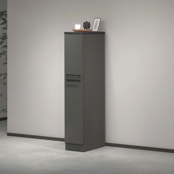 Dispensa cucina 30x165h cm scorrevole antracite grigio pietra Gourmet