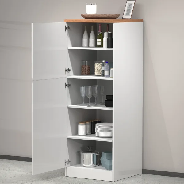 Dispensa cucina 60x165cm 4 ripiani bianco rovere Gourmet