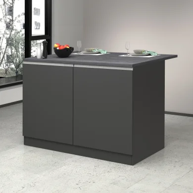 Isola cucina centrale 125x90cm antracite piano grigio pietra Gourmet