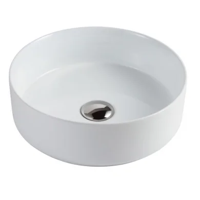 Lavabo da appoggio rotondo Ø36cm in ceramica bianco lucido Linkuva