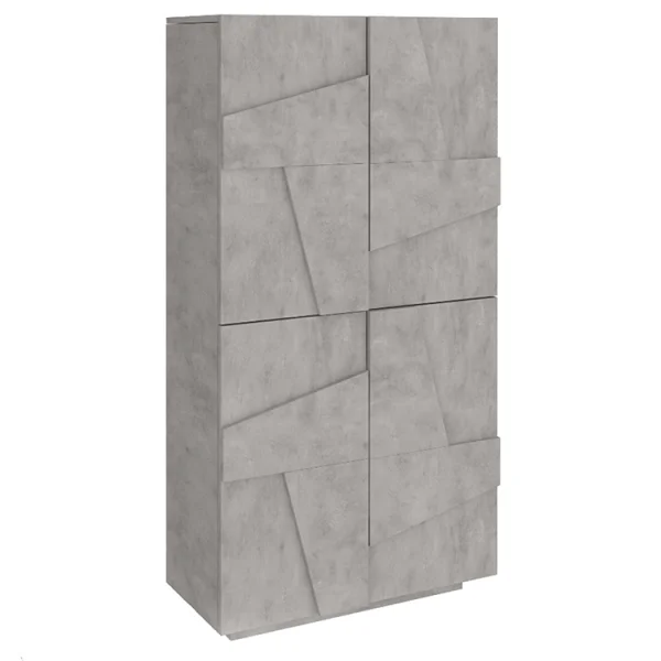 Armadio scarpiera 80x168cm 4 ante grigio cemento Zenzero