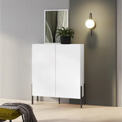 Madia moderna 110x135cm 2 ante bianco Simple