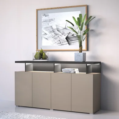 Madia moderna 153x84cm 4 ante beige grigio Matt