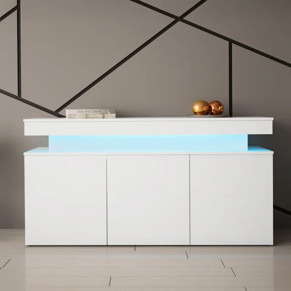 Madia moderna 160x83cm 3 ante con LED bianco Lumus