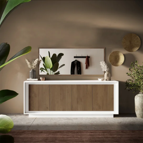 Armadio 250x223h Cm Con Due Ante Scorrevoli Bianco Opaco Rovere E Specchio Alen 1 Armadio 250x223h Cm Con Due Ante Scorrevoli Bianco Opaco Rovere E Specchio Alen 1