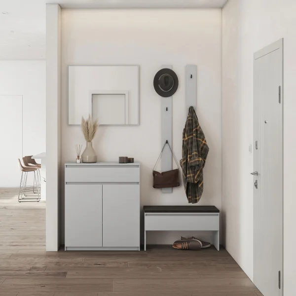 Appendiabiti pallet di legno Colore Cool Grey su Appendiabiti pallet di legno Colore Cool Grey su