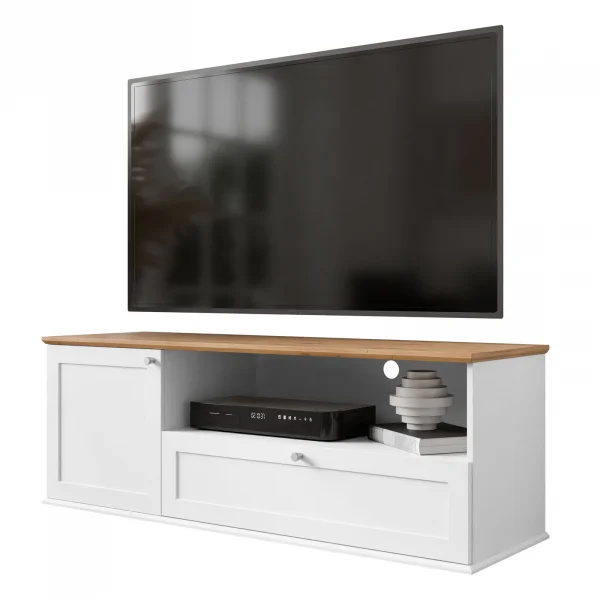 Mobile porta tv 137x48cm con cassettone bianco rovere Relaxio