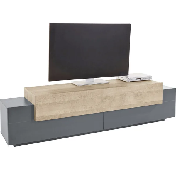 Mobile porta tv 200x52cm antracite rovere Milos Gihome®