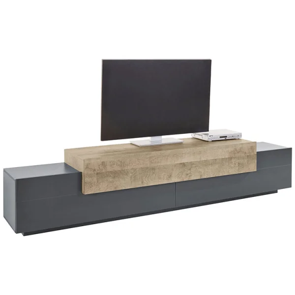 Mobile porta tv 240x52cm antracite rovere Milos Gihome®