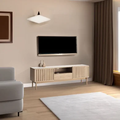 Mobile tv 159x53cm design cannettato rovere Colby