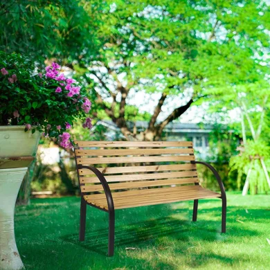 Panchina da giardino con schienale rovere Sit