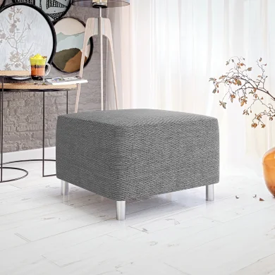 Pouf imbottito in tessuto 65x56cm grigio chiaro Moffy