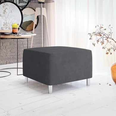 Pouf imbottito in tessuto 65x56cm grigio scuro Moffy