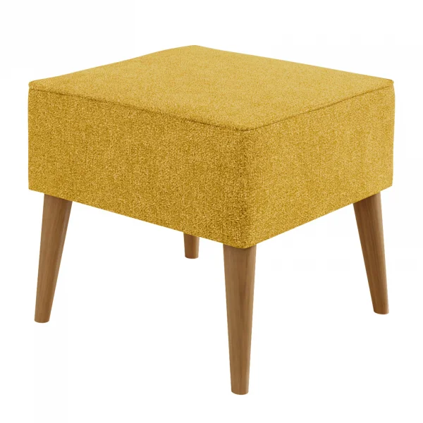 Pouf imbottito in tessuto quadrato 65x65cm giallo senape Soffio