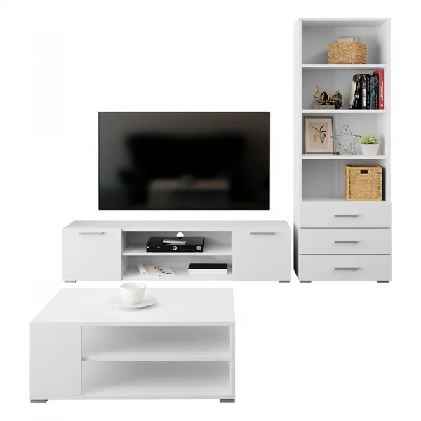 Set mobili soggiorno completo design moderno bianco Pastello 2