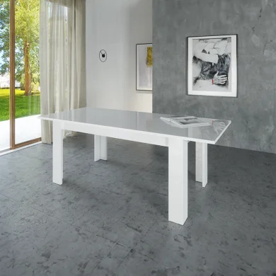 Tavolo allungabile 160-210cm bianco lucido Zenzero