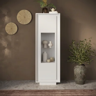 Vetrinetta moderna 67x197cm 1 anta bianco opaco Deluxe