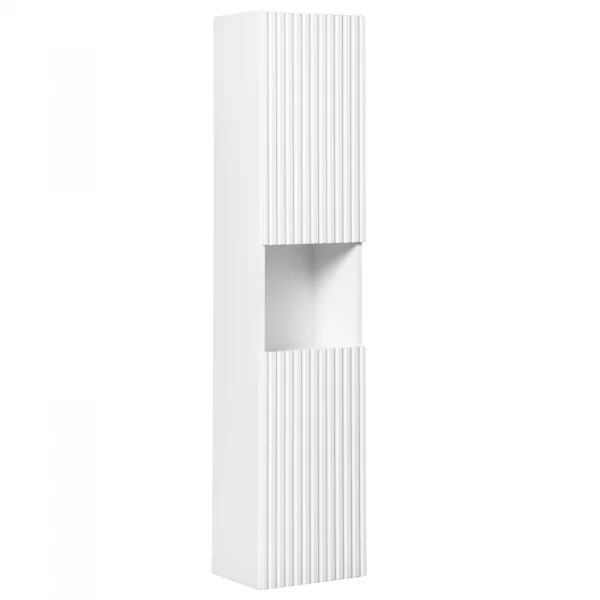 Colonna bagno sospesa 30x140h cm cannettato 2 ante bianco Cleany