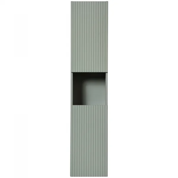 Colonna bagno sospesa 30x140h cm cannettato 2 ante verde salvia Greeny