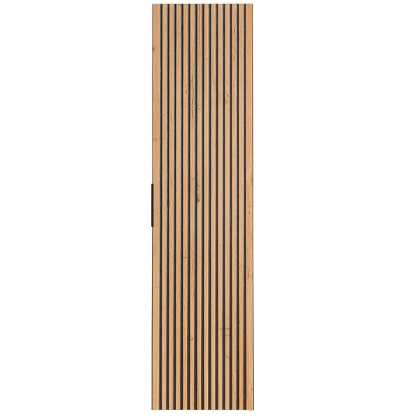 Colonna bagno sospesa 35x140h cm cannettato 1 anta quercia antracite Limpid